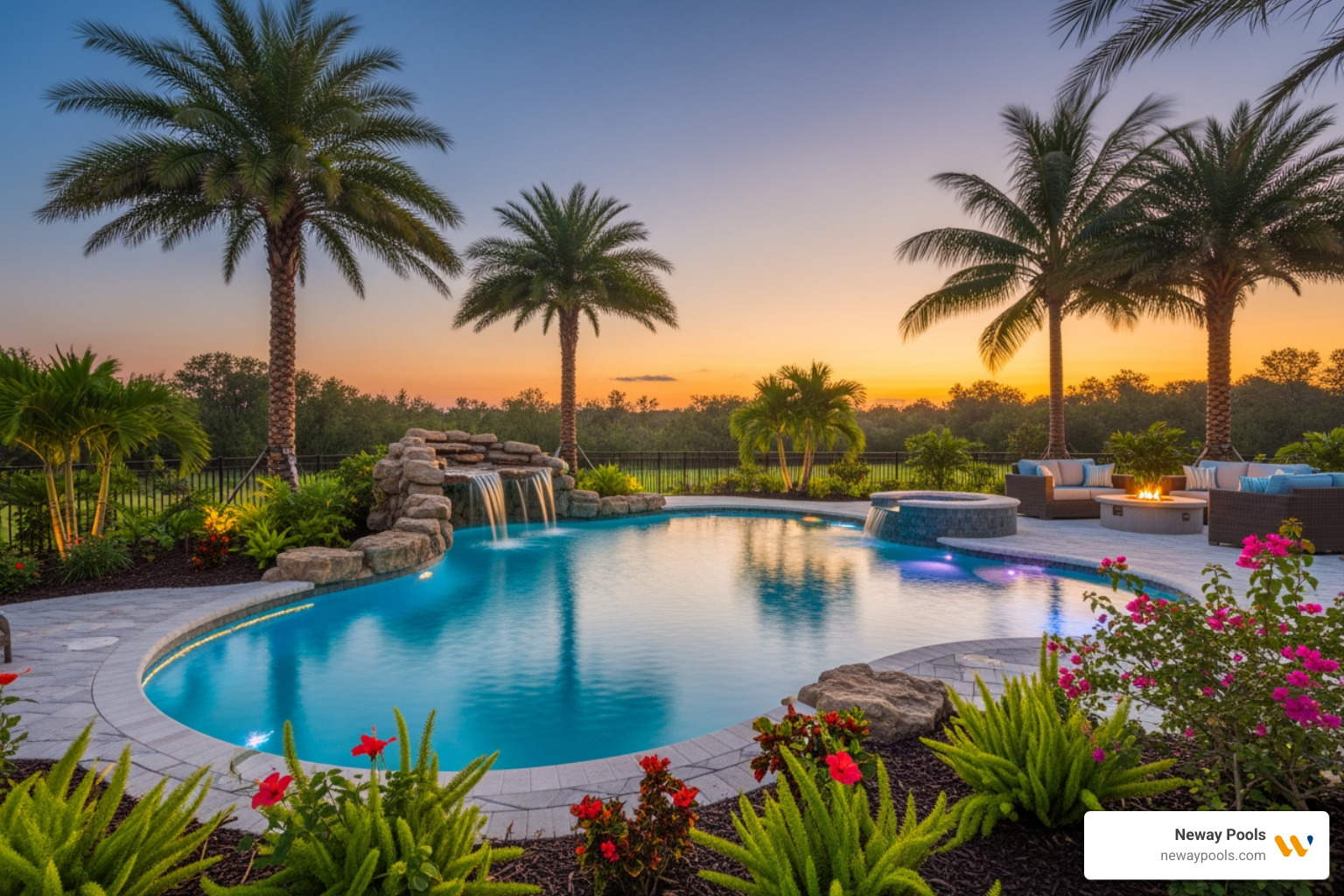 3D pool design rendering - Navarre inground pools