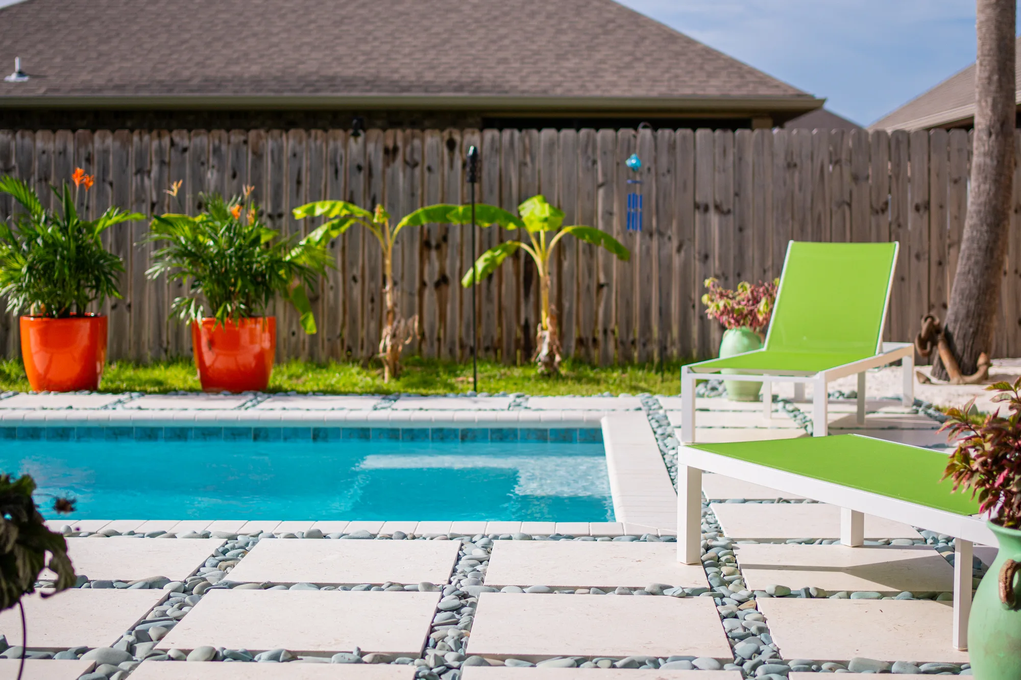 Completed custom swimming pool built by Neway Pools Completed custom swimming pool built by Neway Pools