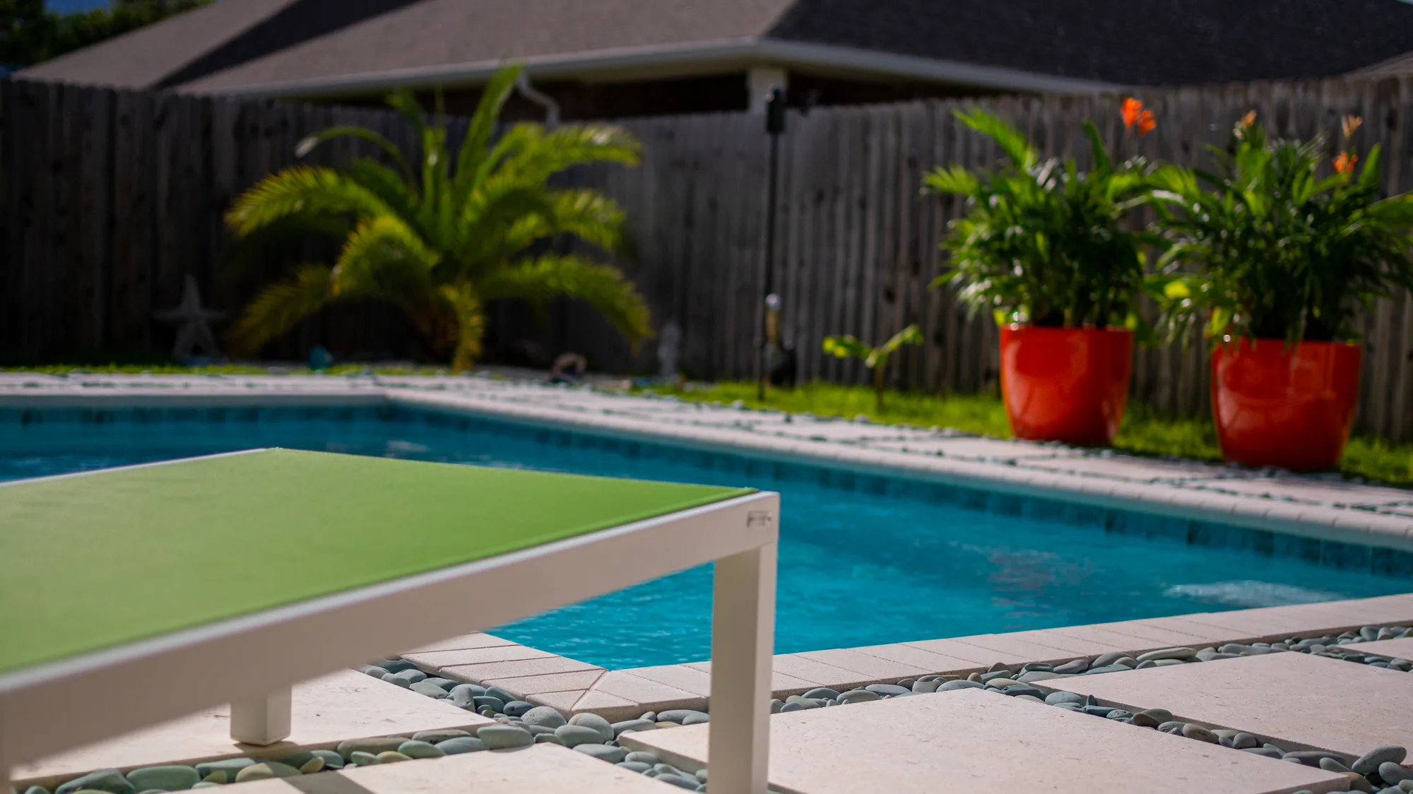 Completed custom swimming pool built by Neway Pools