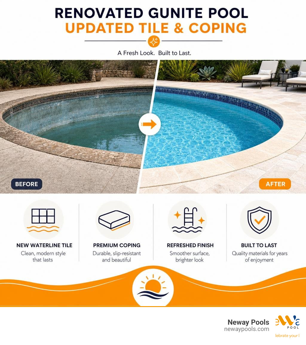 renovated gunite pool with updated tile and coping infographic renovated gunite pool with updated tile and coping infographic