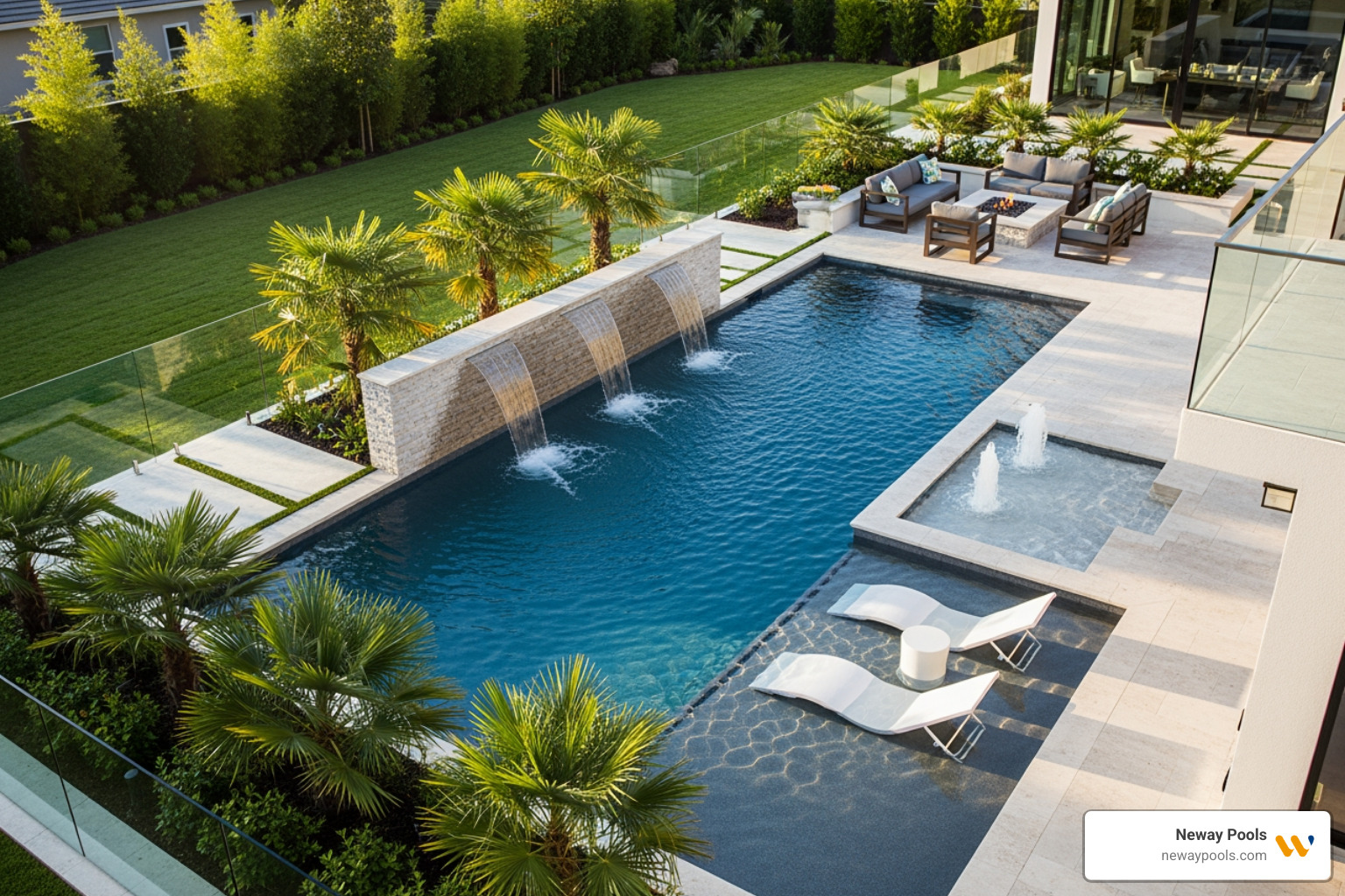 detailed 3D pool design rendering - backyard makeover with pool detailed 3D pool design rendering - backyard makeover with pool