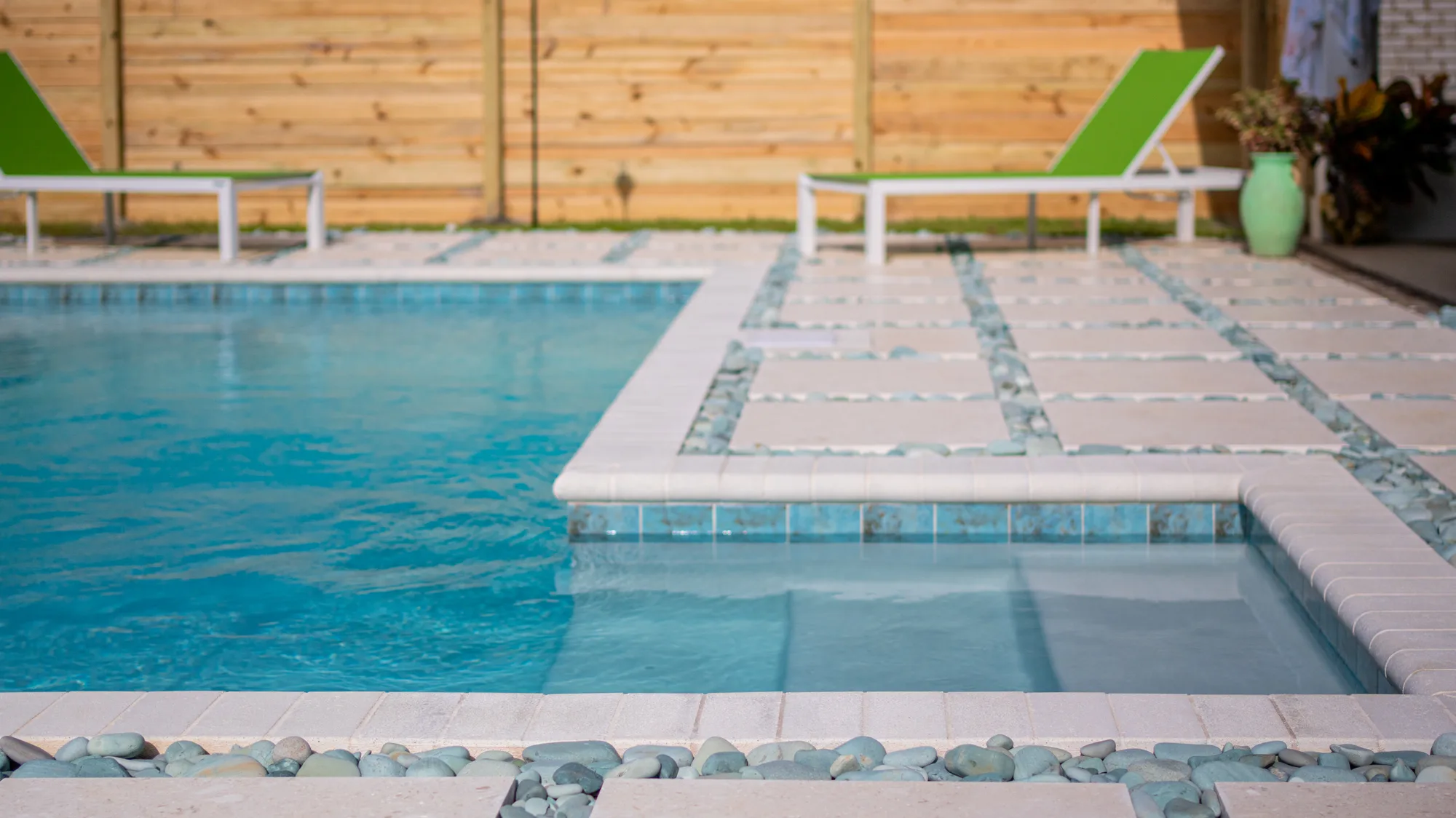 Completed custom swimming pool built by Neway Pools