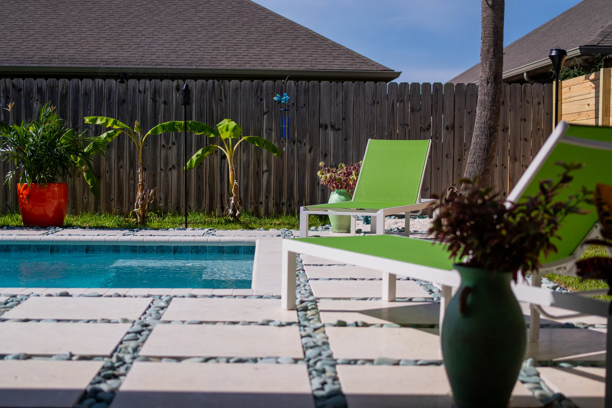 Completed custom swimming pool built by Neway Pools